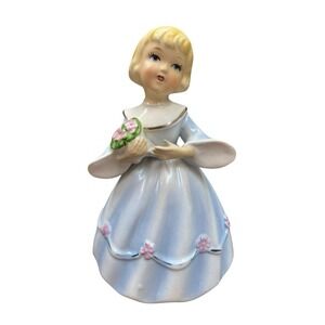 Vintage Schmid Brothers Bros Music Box Plays Happy Birthday Girl & Flowers Japan